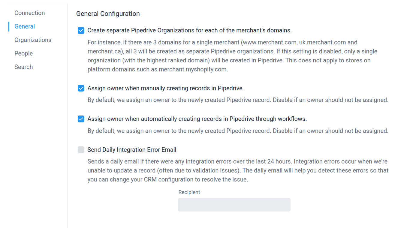 Pipedrive configuration